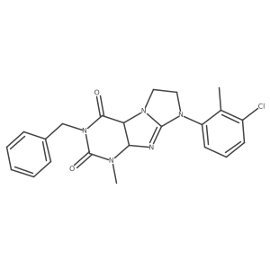 2-Benzyl-6-(3-chloro-2-methylphenyl)-4-methyl-4a,7,8,9a-tetrahydropurino[7,8-a]imidazole-1,3-dione结构式