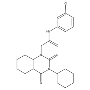 N-(3-chlorophenyl)-2-(3-cyclohexyl-2,4-dioxo-4a,5,6,7,8,8a-hexahydroquinazolin-1-yl)acetamide结构式