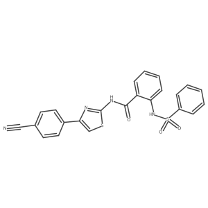 N-(4-(4-cyanophenyl)thiazol-2-yl)-2-(phenylsulfonamido)benzamide结构式