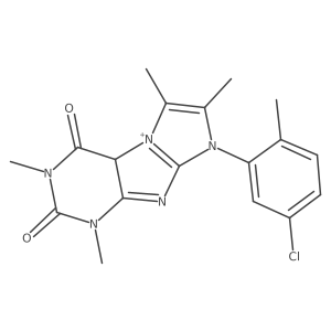 6-(5-chloro-2-methylphenyl)-2,4,7,8-tetramethyl-9aH-purino[7,8-a]imidazol-9-ium-1,3-dione结构式