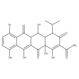 (4S,4aR,5S,5aR,12aS)-7-Bromo-4-(dimethylamino)-1,4,4a,5,5a,6,11,12a-octahydro-3,5,10,12,12a-pentahydroxy-6-methylene-1,11-dioxo-2-naphthacenecarboxamide结构式