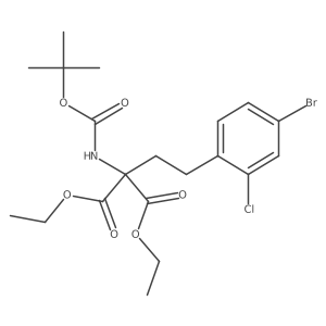 1,3-Diethyl 2-[2-(4-bromo-2-chlorophenyl)ethyl]-2-[[(1,1-dimethylethoxy)carbonyl]amino]propanedioate Structure