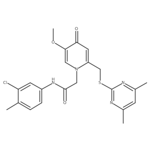 N-(3-chloro-4-methylphenyl)-2-(2-{[(4,6-dimethylpyrimidin-2-yl)sulfanyl]methyl}-5-methoxy-4-oxo-1,4-dihydropyridin-1-yl)acetamide结构式