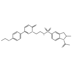 1-acetyl-N-(2-(3-(4-ethoxyphenyl)-6-oxopyridazin-1(6H)-yl)ethyl)-2-methylindoline-5-sulfonamide结构式