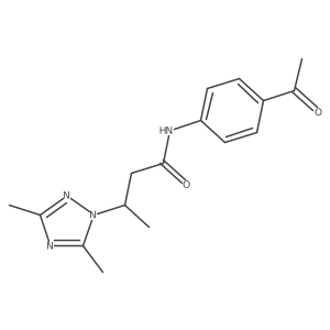 N-(4-acetylphenyl)-3-(3,5-dimethyl-1H-1,2,4-triazol-1-yl)butanamide Structure