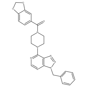 1-(2H-1,3-benzodioxole-5-carbonyl)-4-{3-benzyl-3H-[1,2,3]triazolo[4,5-d]pyrimidin-7-yl}piperazine结构式