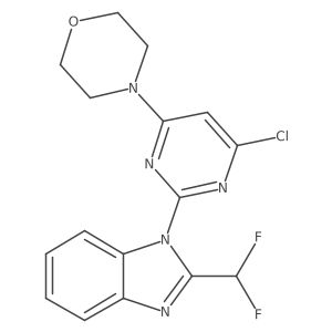 1-[4-chloro-6-(4-morpholinyl)-2-pyrimidinyl]-2-(difluoromethyl)-1H-benzimidazole Structure