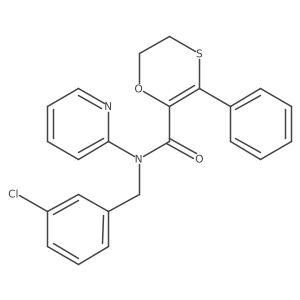 N-(3-chlorobenzyl)-3-phenyl-N-(pyridin-2-yl)-5,6-dihydro-1,4-oxathiine-2-carboxamide结构式
