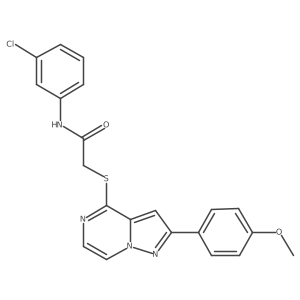 N-(3-chlorophenyl)-2-{[2-(4-methoxyphenyl)pyrazolo[1,5-a]pyrazin-4-yl]sulfanyl}acetamide结构式