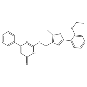 2-(((2-(2-Ethoxyphenyl)-5-methyloxazol-4-yl)methyl)thio)-6-phenylpyrimidin-4-ol结构式