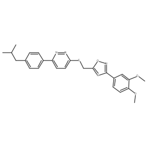 3-(3,4-Dimethoxyphenyl)-5-(((6-(4-isobutylphenyl)pyridazin-3-yl)thio)methyl)-1,2,4-oxadiazole Structure