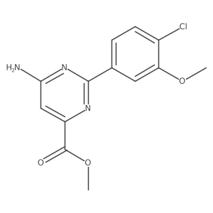6-Amino-2-(4-chloro-3-methoxyphenyl)pyrimidine-4-carboxylic acid methyl ester Structure