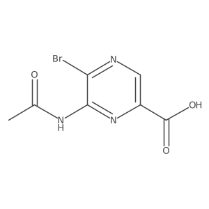 5-Bromo-6-acetamidopyrazine-2-carboxylic acid Structure