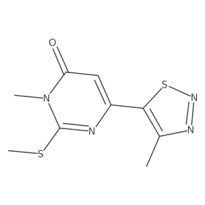 3-Methyl-6-(4-methyl-1,2,3-thiadiazol-5-yl)-2-(methylthio)-4(3H)-pyrimidinone结构式