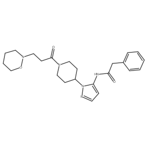 N-(1-{1-[3-(1,2-oxazinan-2-yl)propanoyl]-4-piperidinyl}-1H-pyrazol-5-yl)-2-phenylacetamide Structure