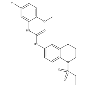 CCS(=O)(=O)N1CCCc2cc(NC(=O)Nc3cc(Cl)ccc3OC)ccc21结构式