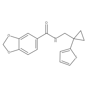 N-((1-(thiophen-2-yl)cyclopropyl)methyl)benzo[d][1,3]dioxole-5-carboxamide Structure