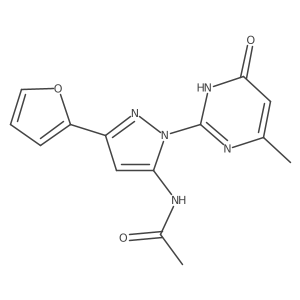 N-(3-(furan-2-yl)-1-(4-methyl-6-oxo-1,6-dihydropyrimidin-2-yl)-1H-pyrazol-5-yl)acetamide Structure