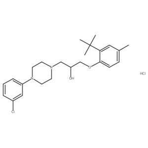 1-(2-(Tert-butyl)-4-methylphenoxy)-3-(4-(3-chlorophenyl)piperazin-1-yl)propan-2-ol hydrochloride Structure