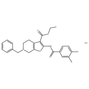 Ethyl 6-benzyl-2-(3,4-dimethylbenzamido)-4,5,6,7-tetrahydrothieno[2,3-c]pyridine-3-carboxylate hydrochloride结构式