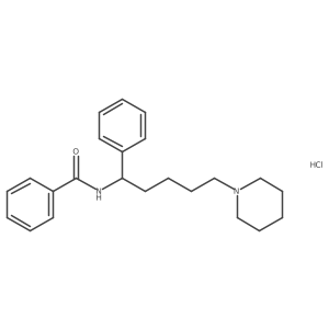 N-[1-phenyl-5-(1-piperidinyl)pentyl]-benzamide hydrochloride结构式