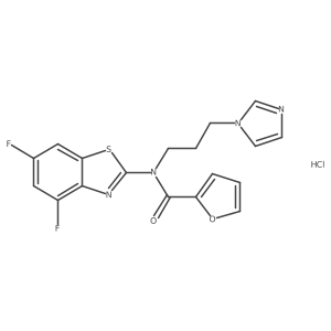 N-(4,6-difluoro-1,3-benzothiazol-2-yl)-N-[3-(1H-imidazol-1-yl)propyl]furan-2-carboxamide hydrochloride结构式