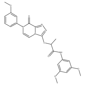 N-(3,5-dimethoxyphenyl)-2-[[7-(3-methoxyphenyl)-8-oxo-[1,2,4]triazolo[4,3-a]pyrazin-3-yl]sulfanyl]propanamide结构式