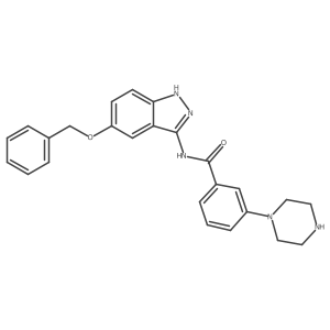 N-(5-phenylmethoxy-1H-indazol-3-yl)-3-piperazin-1-ylbenzamide Structure