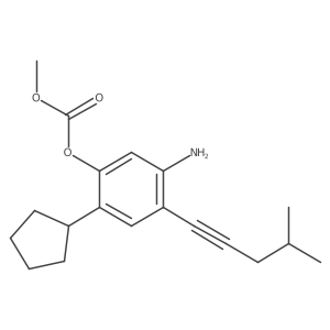 5-Amino-2-cyclopentyl-4-(4-methylpent-1-ynyl)phenyl methyl carbonate结构式
