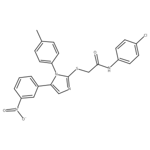 N-(4-chlorophenyl)-2-((5-(3-nitrophenyl)-1-(p-tolyl)-1H-imidazol-2-yl)thio)acetamide Structure
