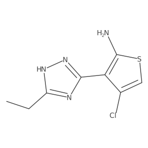 4-chloro-3-(3-ethyl-1H-1,2,4-triazol-5-yl)thiophen-2-amine Structure