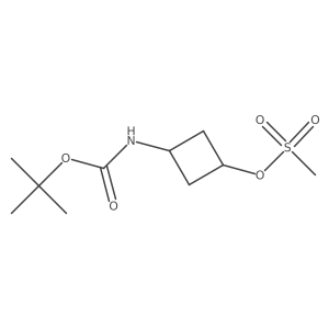 cis-tert-butyl N-[3-(methanesulfonyloxy)cyclobutyl]carbamate Structure