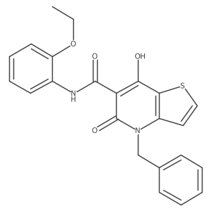 4-benzyl-N-(2-ethoxyphenyl)-7-hydroxy-5-oxo-4,5-dihydrothieno[3,2-b]pyridine-6-carboxamide Structure
