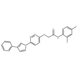 N-(2,4-difluorophenyl)-2-((6-(4-phenyl-1H-imidazol-1-yl)pyridazin-3-yl)thio)acetamide Structure