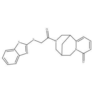 3-(2-(benzo[d]thiazol-2-ylthio)acetyl)-3,4,5,6-tetrahydro-1H-1,5-methanopyrido[1,2-a][1,5]diazocin-8(2H)-one Structure