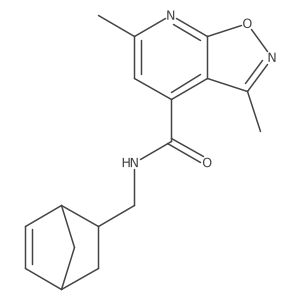 N-(bicyclo[2.2.1]hept-5-en-2-ylmethyl)-3,6-dimethyl[1,2]oxazolo[5,4-b]pyridine-4-carboxamide结构式