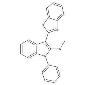 Imidazo[1,2-a]pyridinium, 3-(1H-benzimidazol-2-yl)-2-(methylthio)-1-phenyl-, inner salt结构式