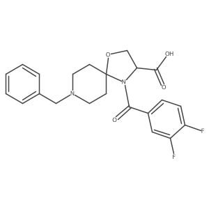 8-Benzyl-4-(3,4-difluorobenzoyl)-1-oxa-4,8-diazaspiro[4.5]decane-3-carboxylic acid结构式