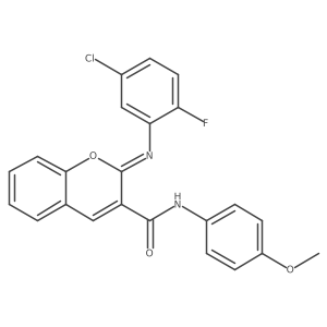 (2Z)-2-[(5-chloro-2-fluorophenyl)imino]-N-(4-methoxyphenyl)-2H-chromene-3-carboxamide结构式