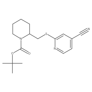 2-(4-Cyano-pyridin-2-ylsulfanylmethyl)-piperidine-1-carboxylic acid tert-butyl ester结构式
