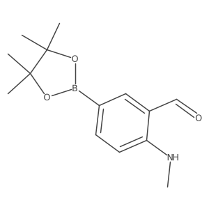 2-(Methylamino)-5-(4,4,5,5-tetramethyl-1,3,2-dioxaborolan-2-yl)benzaldehyde结构式