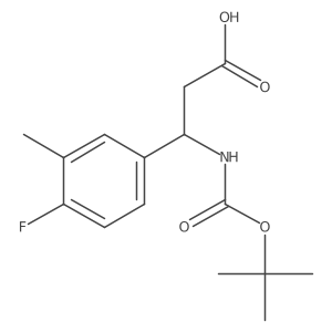 (S)-3-((tert-Butoxycarbonyl)amino)-3-(4-fluoro-3-methylphenyl)propanoic acid Structure
