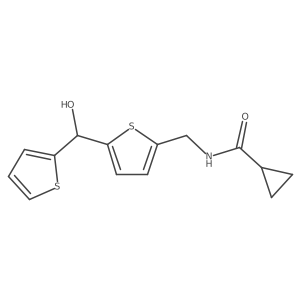 N-((5-(hydroxy(thiophen-2-yl)methyl)thiophen-2-yl)methyl)cyclopropanecarboxamide Structure