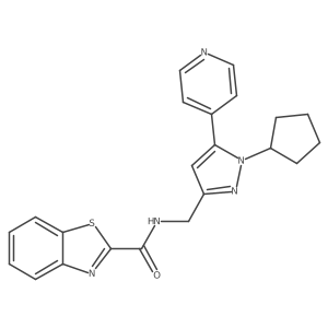 N-((1-cyclopentyl-5-(pyridin-4-yl)-1H-pyrazol-3-yl)methyl)benzo[d]thiazole-2-carboxamide Structure