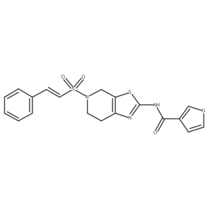 (E)-N-(5-(styrylsulfonyl)-4,5,6,7-tetrahydrothiazolo[5,4-c]pyridin-2-yl)furan-3-carboxamide结构式