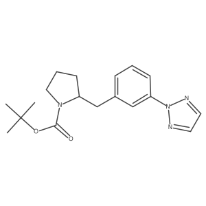 (S)-2-(3-[1,2,3]Triazol-2-yl-benzyl)-pyrrolidine-1-carboxylic acid tert-butyl ester结构式