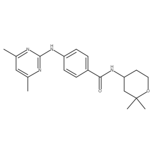 4-((4,6-dimethylpyrimidin-2-yl)amino)-N-(2,2-dimethyltetrahydro-2H-pyran-4-yl)benzamide结构式