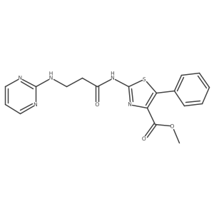 Methyl 5-phenyl-2-(3-(pyrimidin-2-ylamino)propanamido)thiazole-4-carboxylate结构式