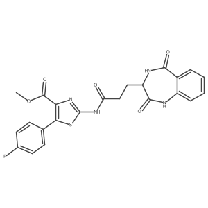 methyl 5-(4-fluorophenyl)-2-{[3-(2-hydroxy-5-oxo-4,5-dihydro-3H-1,4-benzodiazepin-3-yl)propanoyl]amino}-1,3-thiazole-4-carboxylate Structure