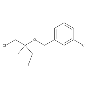 1-Chloro-3-{[(1-chloro-3-iodo-2-methylpropan-2-yl)oxy]methyl}benzene结构式